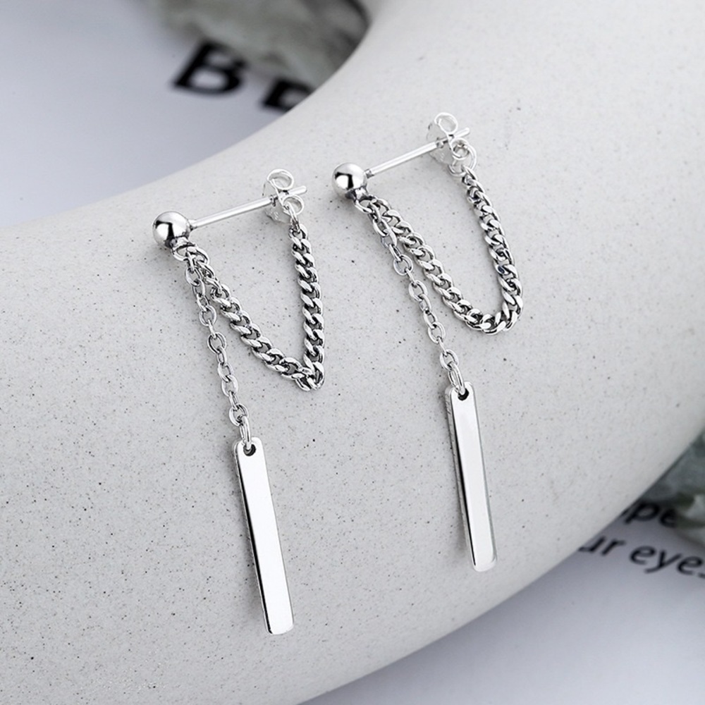 925 Sterling Silver Earrings, Handmade Hip-hop Jewelry
